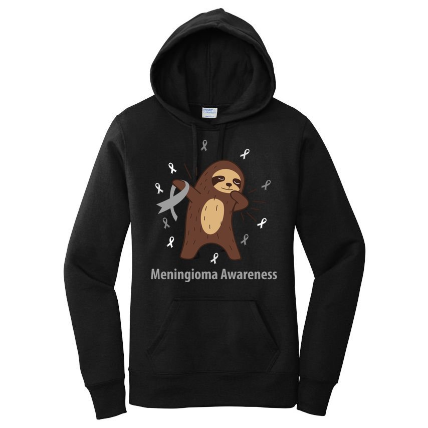 Meningioma Awareness Brain Cancer Related Sloth Ribbon Gift Women's Pullover Hoodie