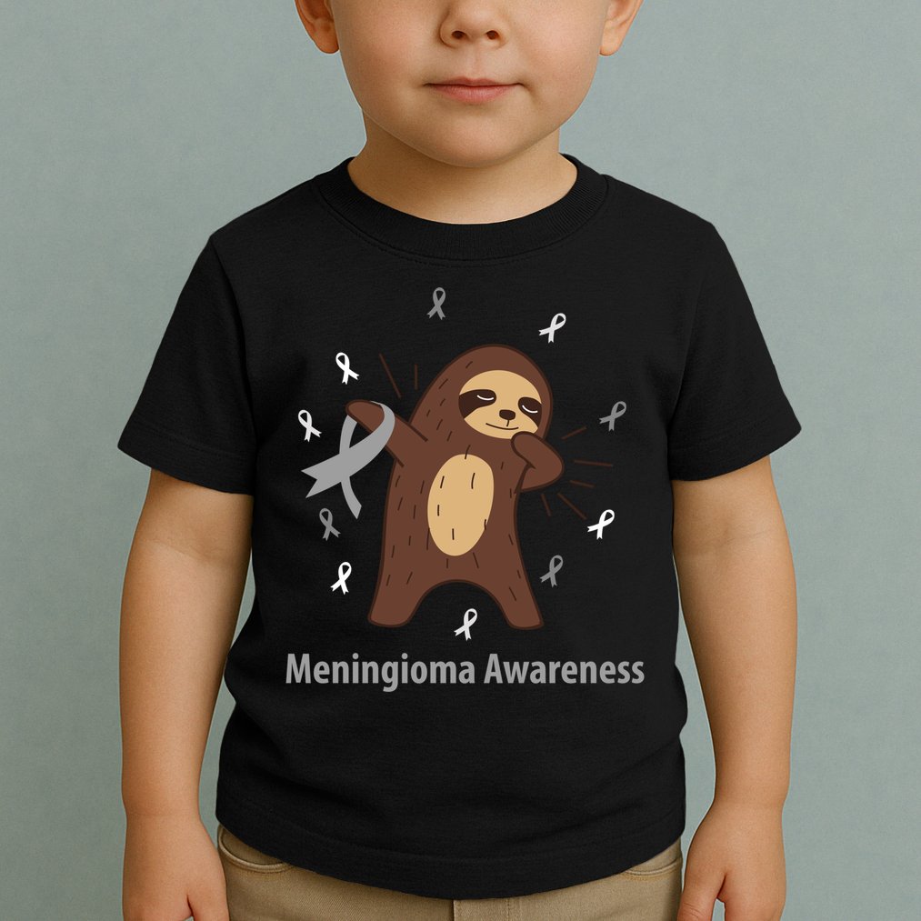Meningioma Awareness Brain Cancer Related Sloth Ribbon Gift Toddler T-Shirt