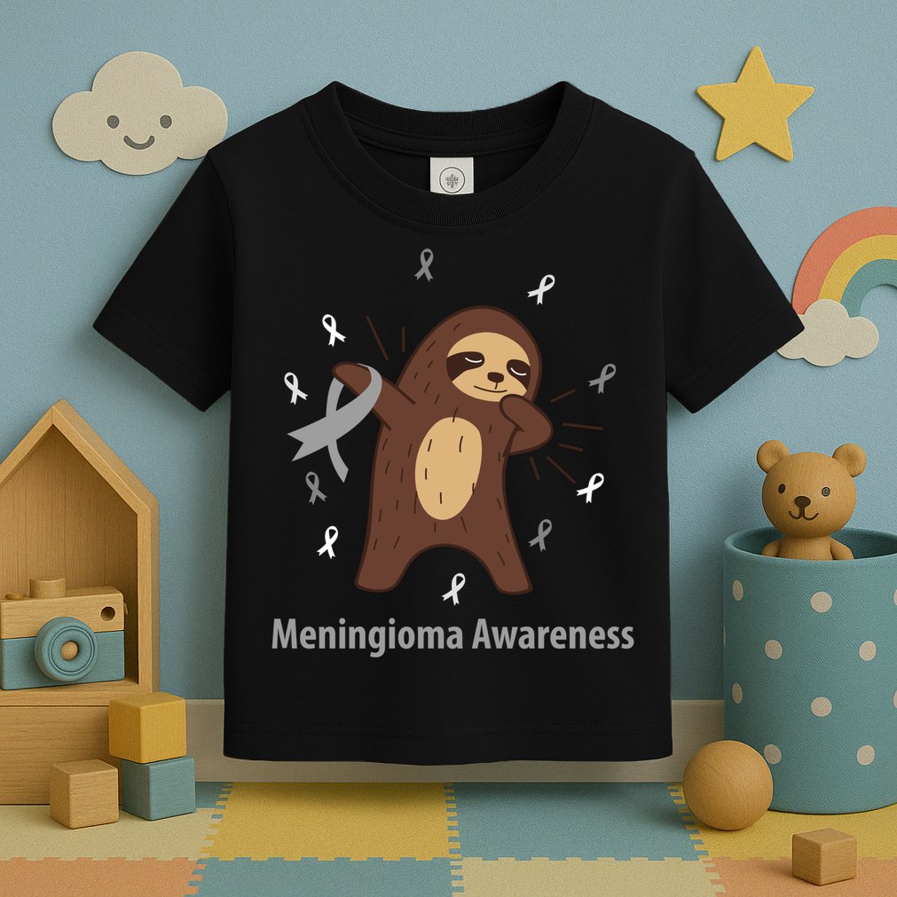 Meningioma Awareness Brain Cancer Related Sloth Ribbon Gift Toddler T-Shirt