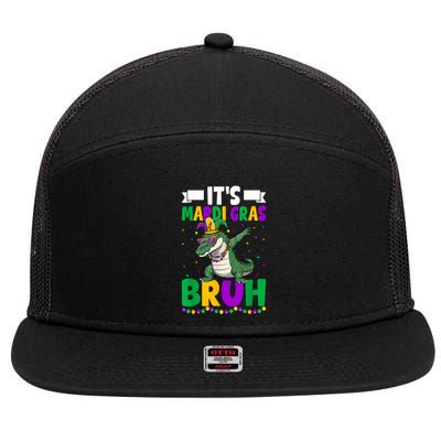 Mardigator Alligator Bruh Mardi Gras Costume Retro 7 Panel Mesh Trucker Snapback Hat