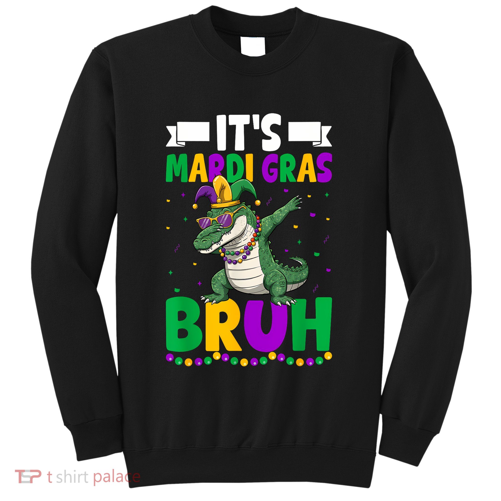 Mardigator Alligator Bruh Mardi Gras Costume Retro Sweatshirt