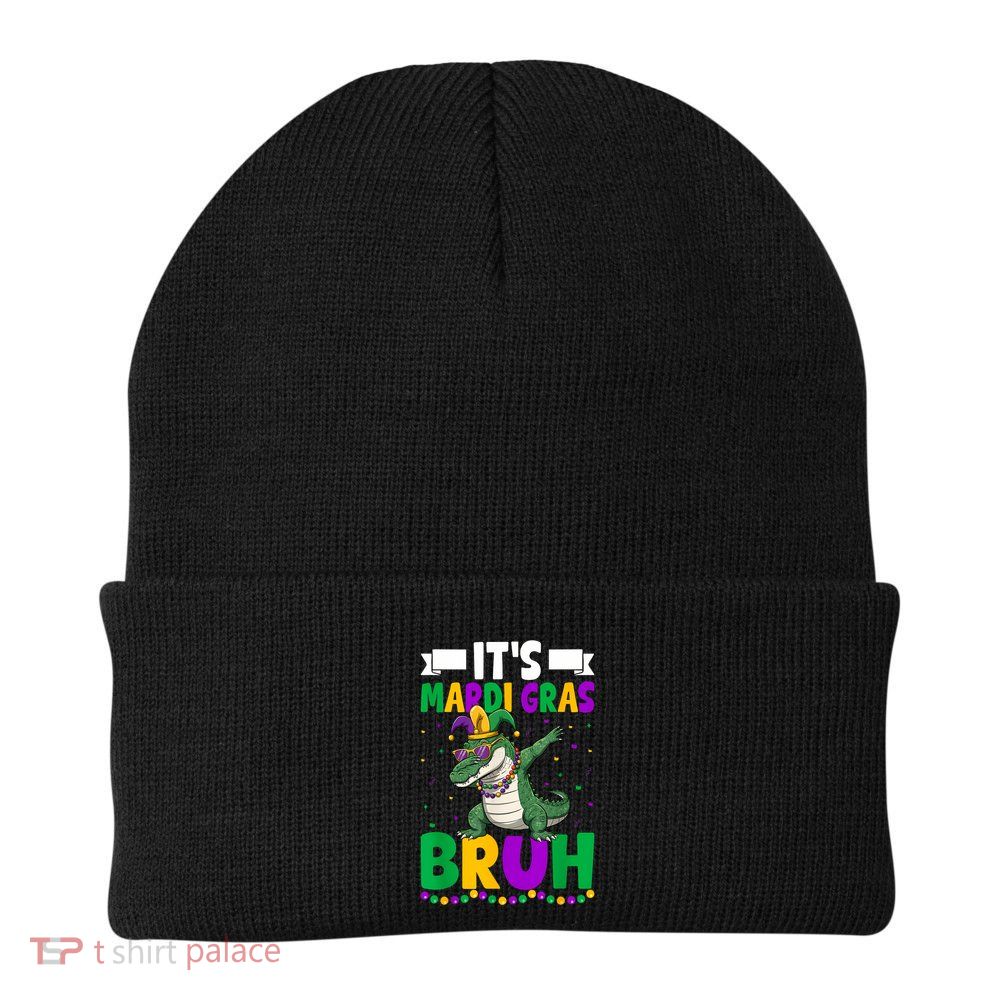 Mardigator Alligator Bruh Mardi Gras Costume Retro Beanie