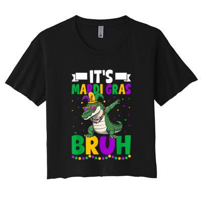 Mardigator Alligator Bruh Mardi Gras Costume Retro Crop Top