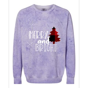 Merry And Bright Amazing Xmas | Funny Christmas Colorblast Crewneck Sweatshirt