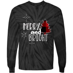 Merry And Bright Amazing Xmas | Funny Christmas Tie-Dye Long Sleeve Shirt