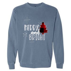 Merry And Bright Amazing Xmas | Funny Christmas Garment-Dyed Sweatshirt