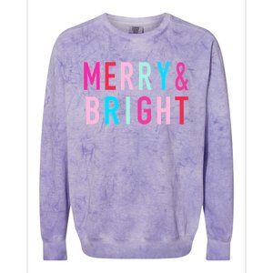 Merry And Bright Christmas Cool Gift Colorblast Crewneck Sweatshirt