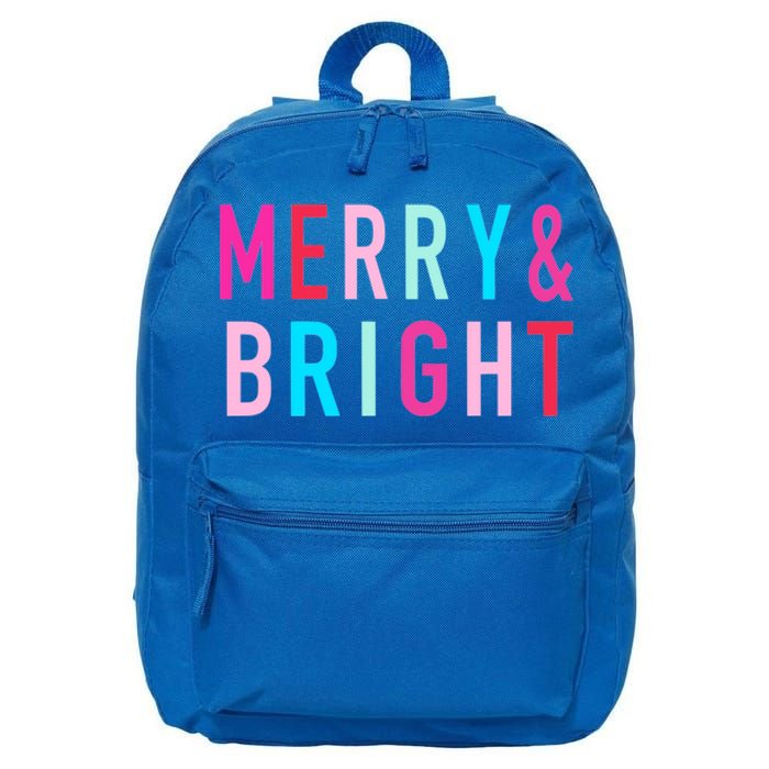 Merry And Bright Christmas Cool Gift 16 in Basic Backpack