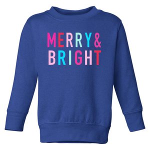 Merry And Bright Christmas Cool Gift Toddler Sweatshirt