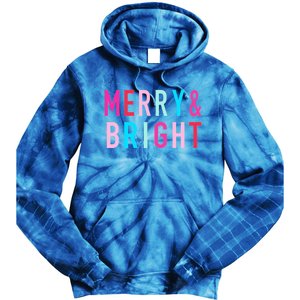 Merry And Bright Christmas Cool Gift Tie Dye Hoodie