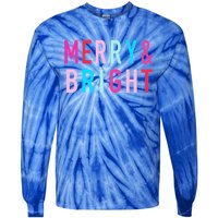 Merry And Bright Christmas Cool Gift Tie-Dye Long Sleeve Shirt