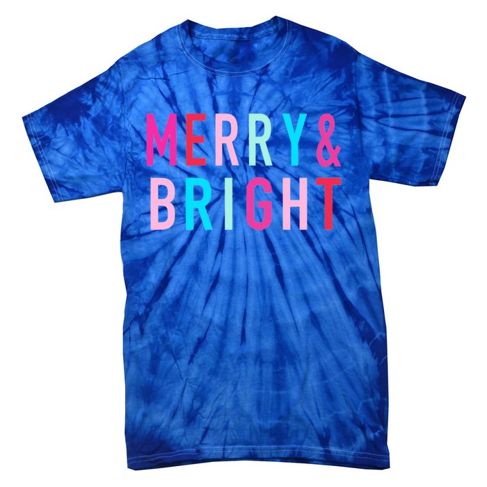 Merry And Bright Christmas Cool Gift Tie-Dye T-Shirt