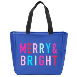 Merry And Bright Christmas Cool Gift Zip Tote Bag