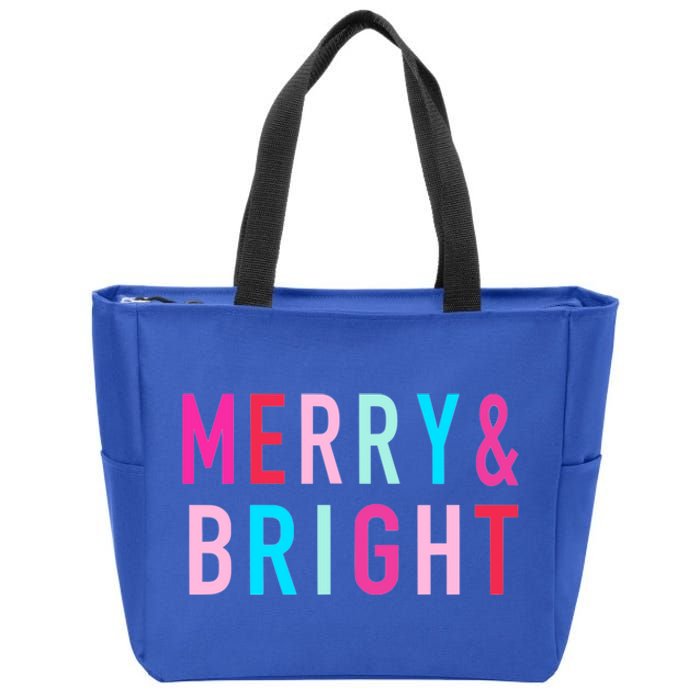 Merry And Bright Christmas Cool Gift Zip Tote Bag