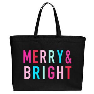 Merry And Bright Christmas Cool Gift Cotton Canvas Jumbo Tote