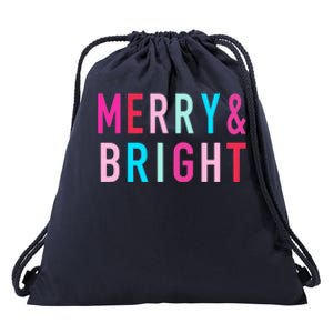 Merry And Bright Christmas Cool Gift Drawstring Bag