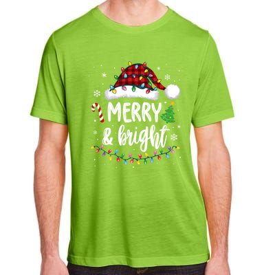 Merry And Bright Christmas Lights Xmas Adult ChromaSoft Performance T-Shirt