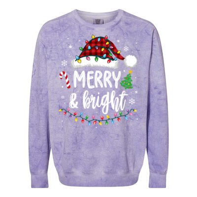 Merry And Bright Christmas Lights Xmas Colorblast Crewneck Sweatshirt