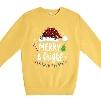 Merry And Bright Christmas Lights Xmas Premium Crewneck Sweatshirt