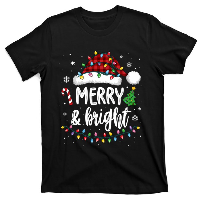 Merry And Bright Christmas Lights Xmas T-Shirt