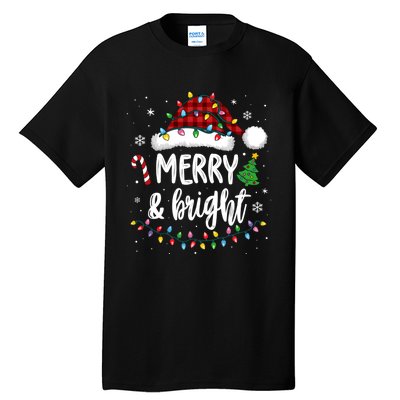 Merry And Bright Christmas Lights Xmas Tall T-Shirt