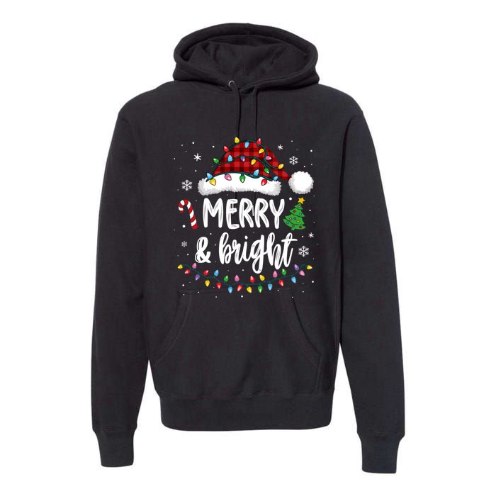 Merry And Bright Christmas Lights Xmas Premium Hoodie