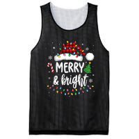 Merry And Bright Christmas Lights Xmas Mesh Reversible Basketball Jersey Tank