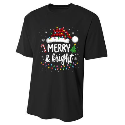 Merry And Bright Christmas Lights Xmas Performance Sprint T-Shirt