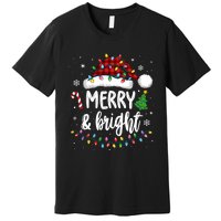 Merry And Bright Christmas Lights Xmas Premium T-Shirt