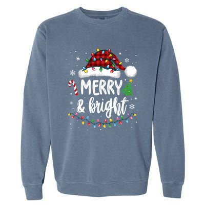 Merry And Bright Christmas Lights Xmas Garment-Dyed Sweatshirt