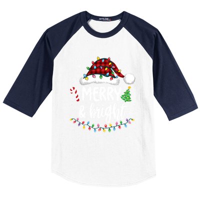 Merry And Bright Christmas Lights Xmas Baseball Sleeve Shirt