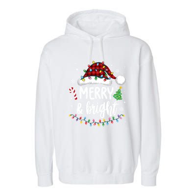 Merry And Bright Christmas Lights Xmas Garment-Dyed Fleece Hoodie