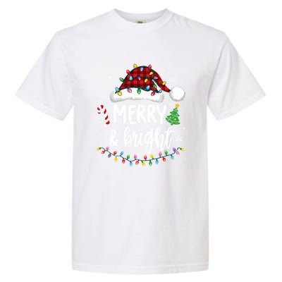 Merry And Bright Christmas Lights Xmas Garment-Dyed Heavyweight T-Shirt