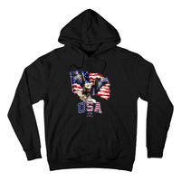 Majestic American Bald Eagle With Usa Flag Hoodie