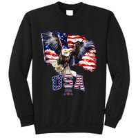 Majestic American Bald Eagle With Usa Flag Sweatshirt