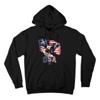 Majestic American Bald Eagle With Usa Flag Tall Hoodie