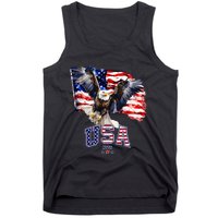 Majestic American Bald Eagle With Usa Flag Tank Top