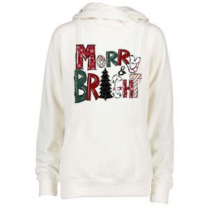 Merry And Bright Womens Funnel Neck Pullover Hood