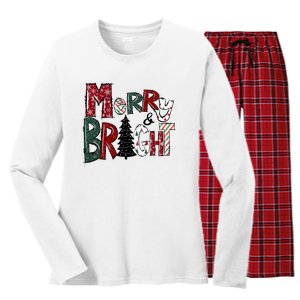 Merry And Bright Women's Long Sleeve Flannel Pajama Set 