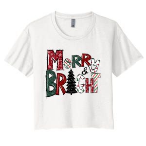 Merry And Bright Women's Crop Top Tee