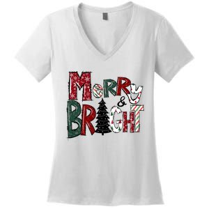 Merry And Bright Women's V-Neck T-Shirt