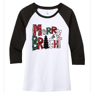 Merry And Bright Women's Tri-Blend 3/4-Sleeve Raglan Shirt