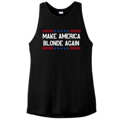 Make America Blonde Again Ladies PosiCharge Tri-Blend Wicking Tank