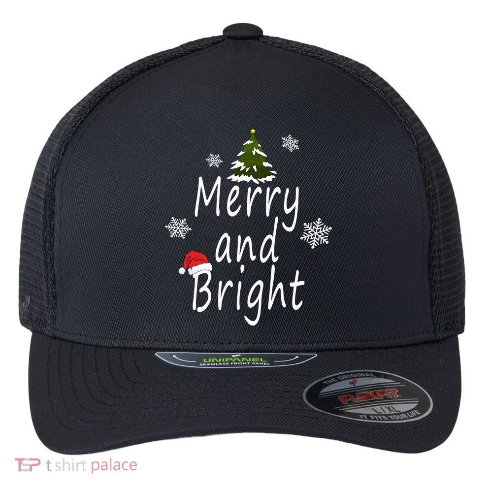 Merry And Bright | Merry Chrismas Flexfit Unipanel Trucker Cap