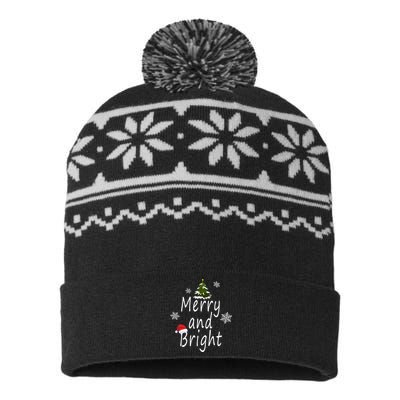 Merry And Bright | Merry Chrismas USA-Made Snowflake Beanie