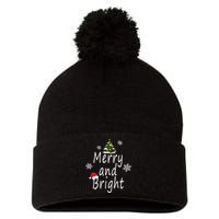 Merry And Bright | Merry Chrismas Pom Pom 12in Knit Beanie