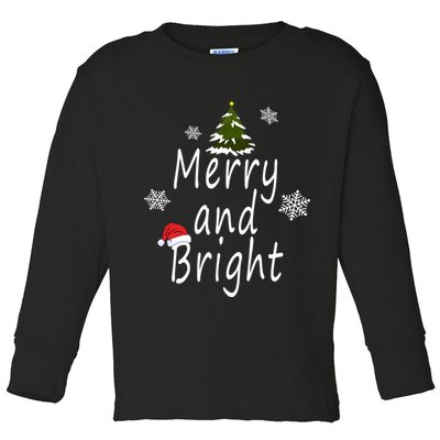 Merry And Bright | Merry Chrismas Toddler Long Sleeve Shirt