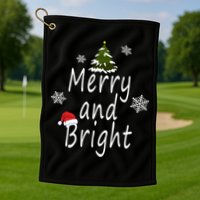 Merry And Bright | Merry Chrismas Golf Towel