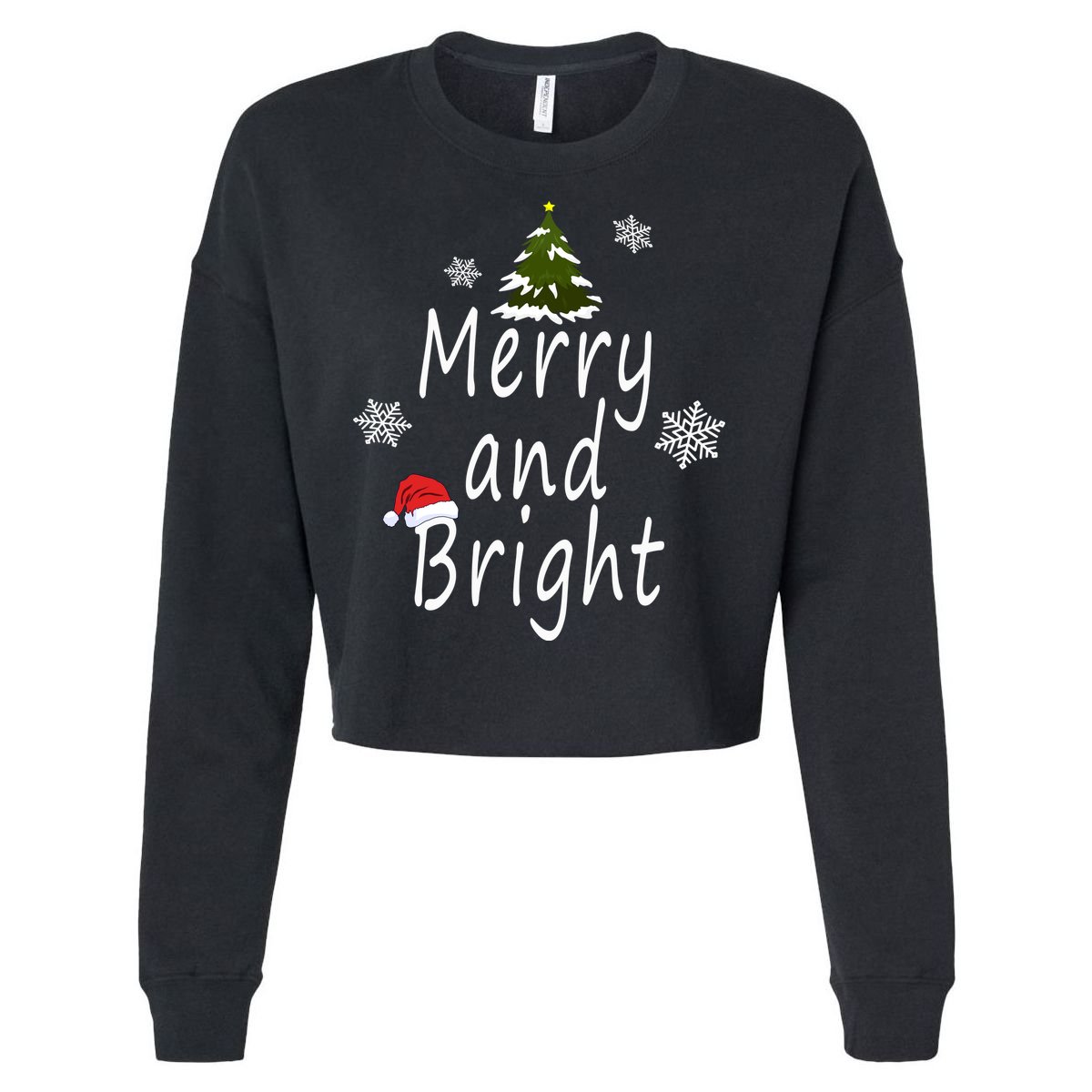 Merry And Bright | Merry Chrismas Cropped Pullover Crew