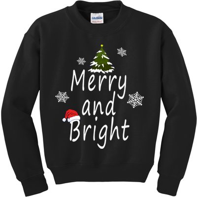 Merry And Bright | Merry Chrismas Kids Sweatshirt